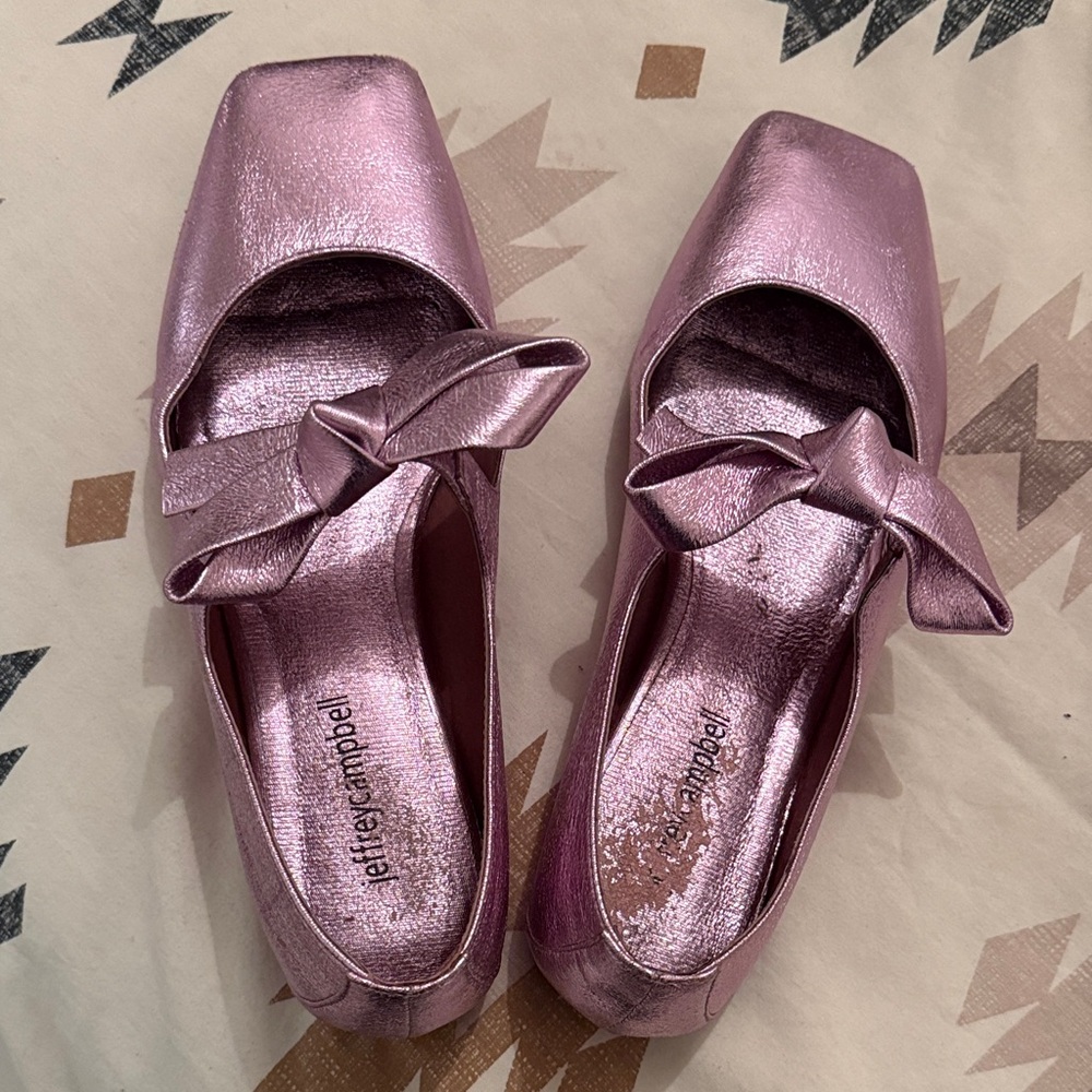 Jeffrey Campbell Metallic purple Flats with Bow